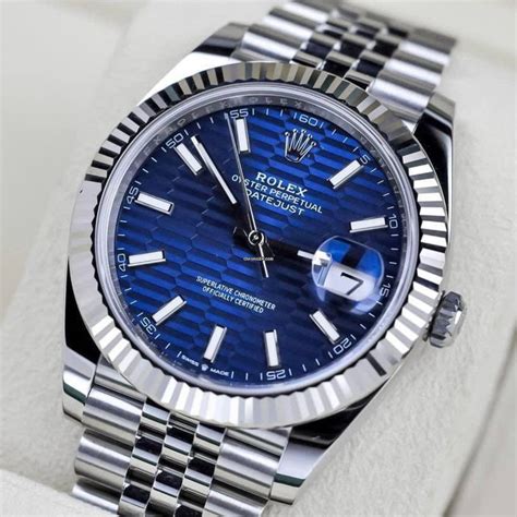 rolex datejust blue face for sale|Rolex Datejust blue motif.